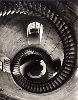 <i>Spiral Staircase at St. Paul's Cathedral: Looking Down</i>, 1943, by Helmut Gernsheim