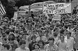 Some 20,000 UT students, professors,  and staff march through Downtown in response to the 1970 fatal shooting of student protesters at Kent State and Jackson State by the National Guard and state police, respectively.