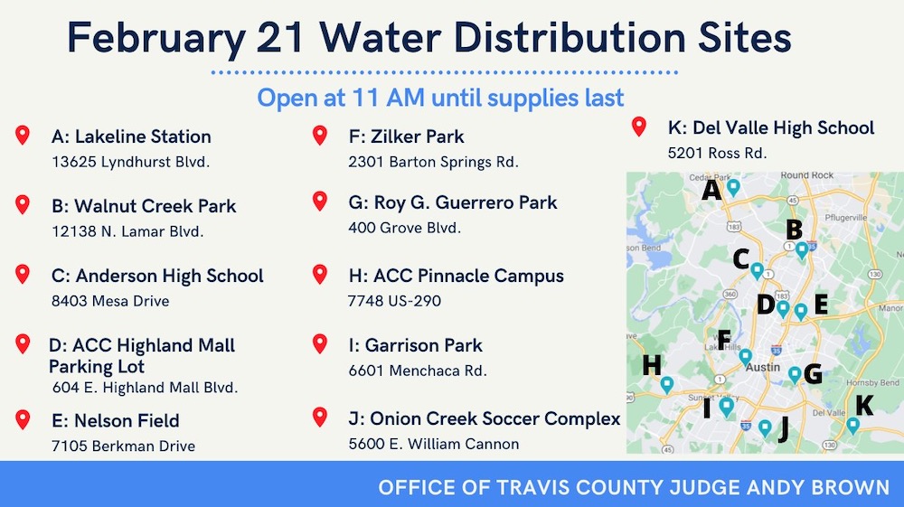 Water Distribution Sites Open Around Austin Boil water notice, water