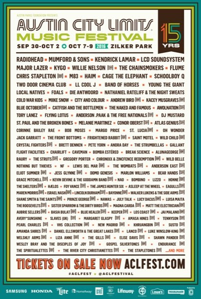 Acl Fest 16 Lineup Radiohead Kendrick Lamar Mumford Sons Lcd Soundsystem Music The Austin Chronicle