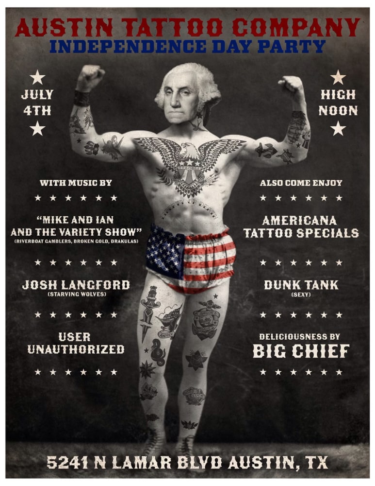 Independence Day Party at Austin Tattoo Co  Community Calendar  The  Austin Chronicle