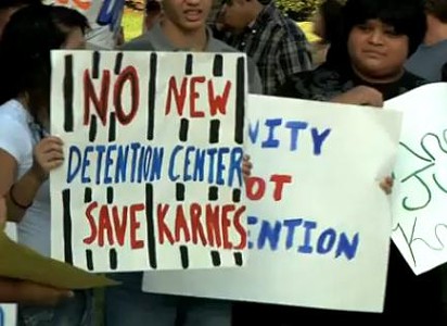 Footage from last week's capitol demo against new detention center
