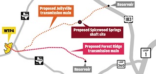A proposed transmission line from WTP4 to the Jollyville storage tank has Spicewood Springs neighbors nervous.