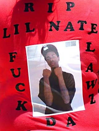 A T-shirt worn at Nate Sanders’ funeral