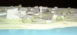 A model of what the Mexican-American Cultural Center will look like from Town Lake