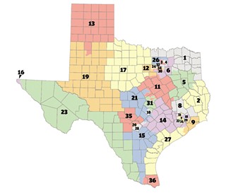 Could a map endorsed by a group with 
tea party connections also make liberal Austin happy? This suggested redrawing of Texas' congressional districts would probably return U.S. Rep. Lloyd Doggett to representing most of Austin, and may also satisfy Voting Rights Act requirements.