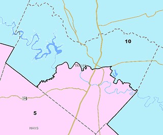 This is how the Senate Redistricting Committee would divide Travis County for SBOE districts. Currently, the county is divided along the Colorado River.