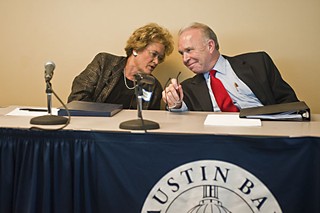 District Attorney Rosemary Lehmberg and challenger and former Judge Charlie Baird went head to head in a Tuesday debate.