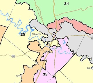 Attorney General Greg Abbott's new Congressional maps: Yup, Travis County screwed again