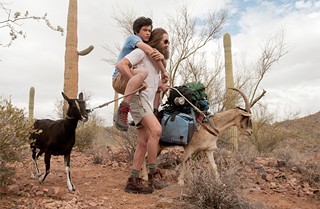 Graham Phillips (on piggyback) and David Duchovny in 'Goats'