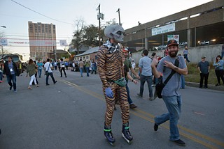A rollerblading alien bedecked in tiger print cruises down Red River – just another day at last week's SXSW.