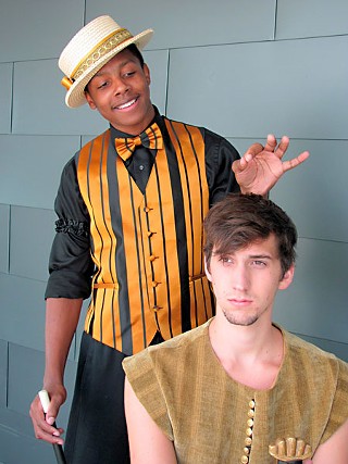 We've got magic to do: The Leading Player (Vincent Hooper) wants Pippin (Gray Randolph) to join him.