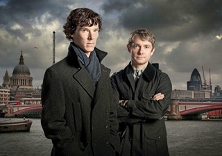 Cumberbatch (l) and Freeman star as Sherlock Holmes and John Watson in the hit BBC series Sherlock.