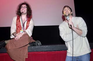Richard Linklater (r) and Speed Levitch, director and star of the celebrated short, Live From Shiva's Dancefloor