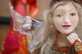 Did she just blink? (Doll by Kathleen Vaughan, pattern by Angela Jarecki.)