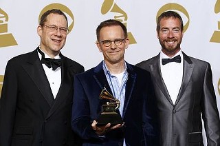 (l-r) Glenn Miller, Craig Hella Johnson, the Grammy, and Robert Harlan