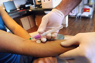 A blood draw at the Austin PrEP Access Project