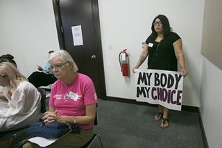 Pro-choice advocates testified against the proposed fetal burial rule earlier this year.