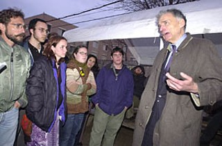 Ralph Nader speaks to local supporters in an Austin appearance earlier this year.