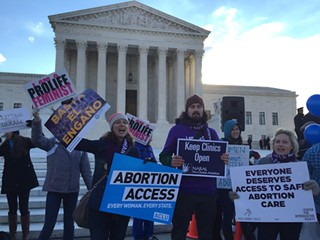 Hundreds of pro-choice and anti-choice activists gathered at the U.S. Supreme Court steps in 2016