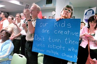 Parents and members of Austin Interfaith showed up 
in force at Monday's AISD board meeting.