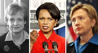 Harriet Miers, Condoleezza Rice, and Hillary Clinton