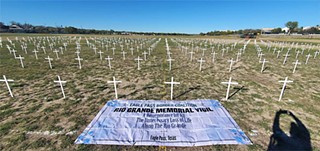 Crosses in Eagle Pass represent migrants who have died at the border