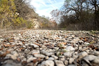 Dried up Barton Creek in December