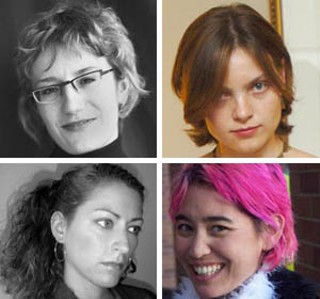 Clockwise from top left: danah boyd, Irina Shklovski, Amanda Williams, and Jane McGonigal
