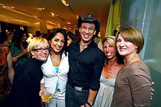 Internationally famous jeweler Anthony Camargo of Anthony Nak is surrounded by beauties (l-r) Sara Fox, Michelle Valles, Maria Groten, and Karen Landa at AN's fabulous Rock and Rocks Party benefiting KLRU and HAAM.