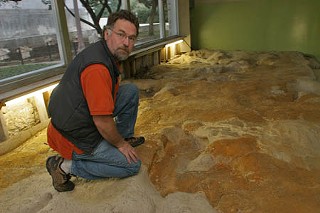Texas Memorial Museum's Ed Theriot, with tracks