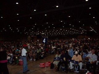 A packed convention floor in Austin