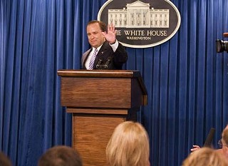 McClellan bids farewell to the press corps at his final official briefing May 5, 2006.