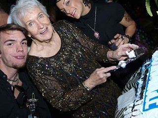 My nephew Tyler Moser, my mother Phyllis Stegall and my dear friend Jaclyn
Havlak cut the cake at Pangaea