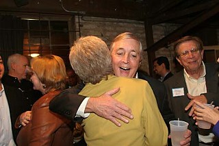 Travis Co. District Eternity … er … Attorney Ronnie Earle felt the love from friends and supporters who descended on Stubb’s Tuesday night for a reception in his honor. Earle is retiring from office and leaving the courthouse after serving for 32 years as the county’s top law enforcer. 	<i>–  Jordan Smith</i>