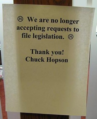 From the door of Rep. Chuck Hopson: Don't ask, because refusal offends