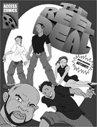<i>The Reel Deal </i>(l-r): Hosts Nichole Worrell, Tony Guerrero, Korey Coleman, Brian Smith (in back), Martin Thomas, and sound effects engineer Joel Stearns.