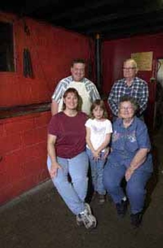 Front: Sherry, Ashley, and Wilma Inman
<br>
Back: Billy and Francis Inman