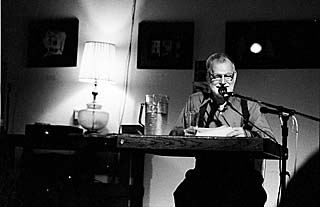 Albert Huffstickler giving a reading at Ruta Maya October 21, 1998