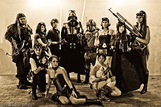 Meredith Placko (as Princess Leia, front left) and fellow cosplayers from Outland Armour mixing steampunk and <i>Star Wars.</i>