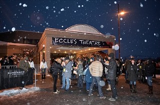 Winter weather at the Eccles Theatre in Park City