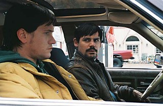 Nathan Harlan (l) and Mark Reeb in John Bryant's road comedy,<i>The Overbrook Brothers</i>