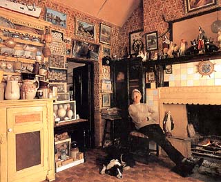Photo of man sitting in decorated Irish living room